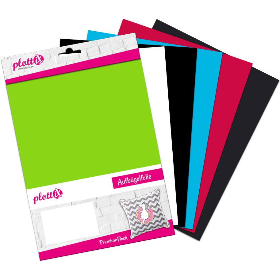 PlottiX PremiumFlock Bundle 1 20cm x 30cm (6 Folien)