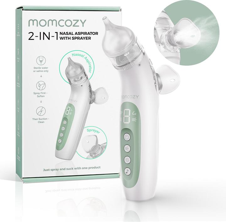 Momcozy Nasal Aspirator Breezyclear 2-In-1 Spray And Suction Electric Nasal