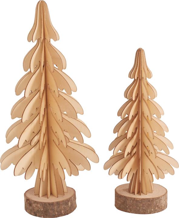 Produktbild VBS Holz-Steckmotiv "Tannenbaum", 2er-Set, je 7-tlg.