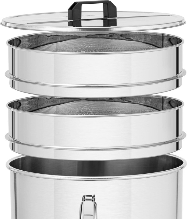 Produktbild Wiesenfield Honigeimer Honig-Abfülleimer mit Sieb, Deckel und Quetschhahn Edelstahl 30 L (30 l)