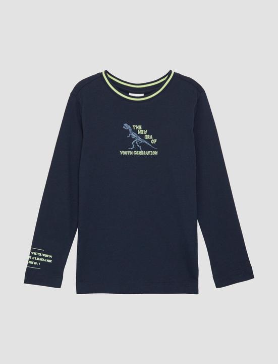 Produktbild S.Oliver T-Shirt Baumwoll-Longsleeve mit Print- und Kontrastdetails (92)