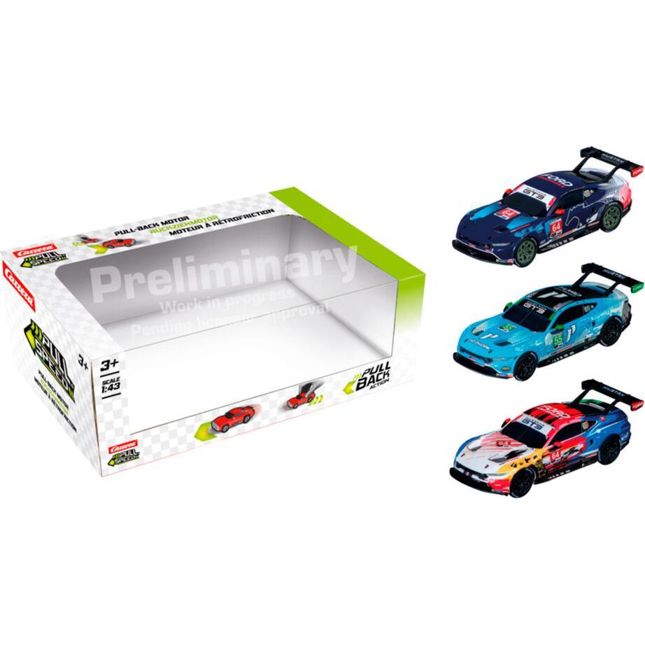 Carrera Rückziehfahrzeug Pull & Speed Ford Mustang GT3 Pack of 3, 1:43, 15813033