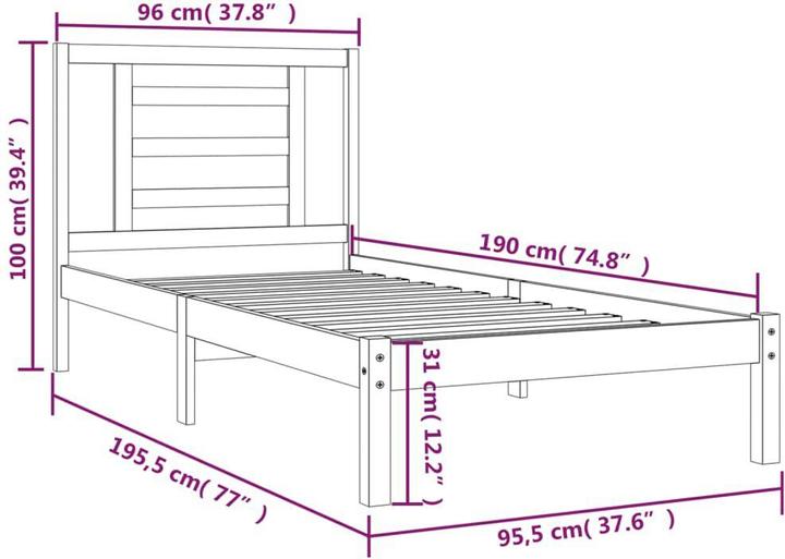 Image du produit vidaXL Bettrahmen (90 x 190 cm)