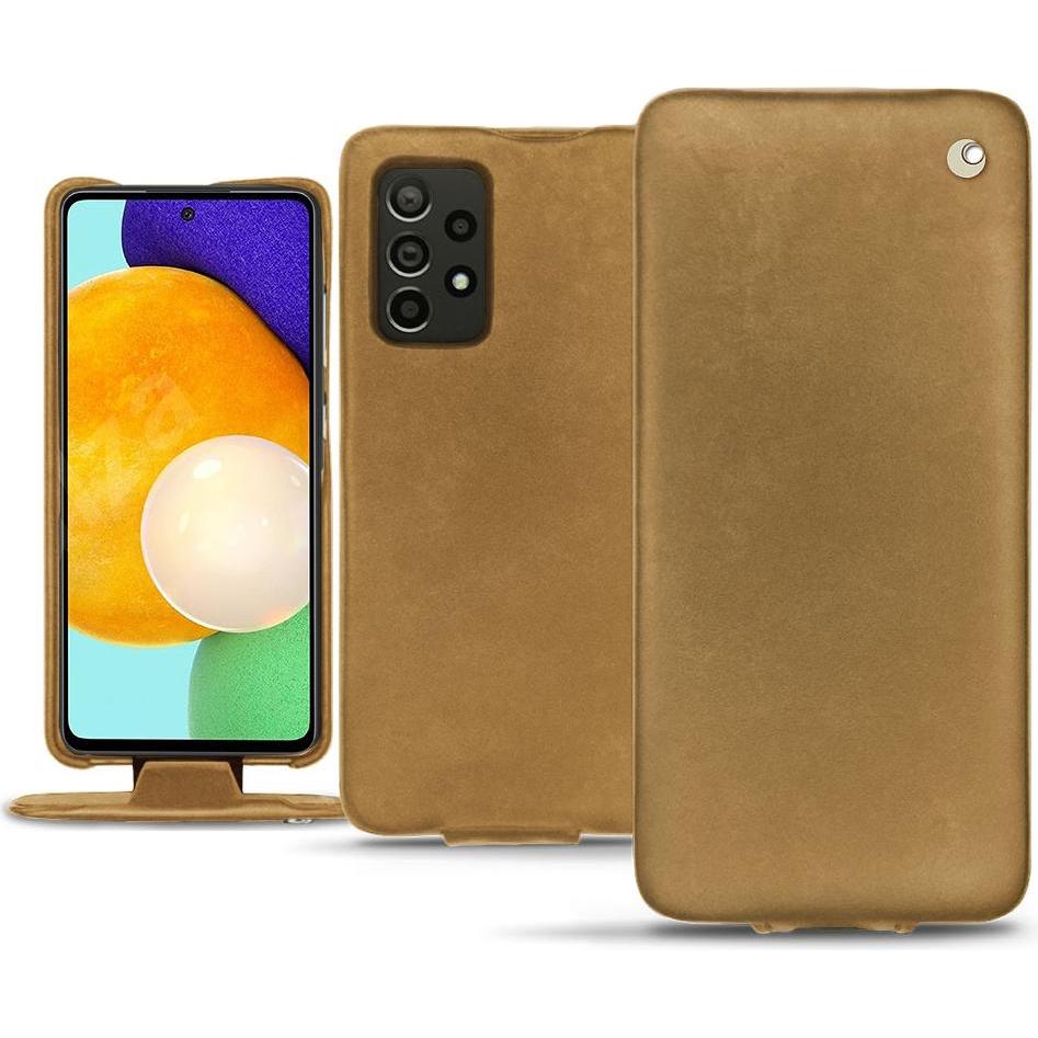 Noreve Lederschutzhülle vertikal (Samsung Galaxy A52), Smartphone Hülle, Braun