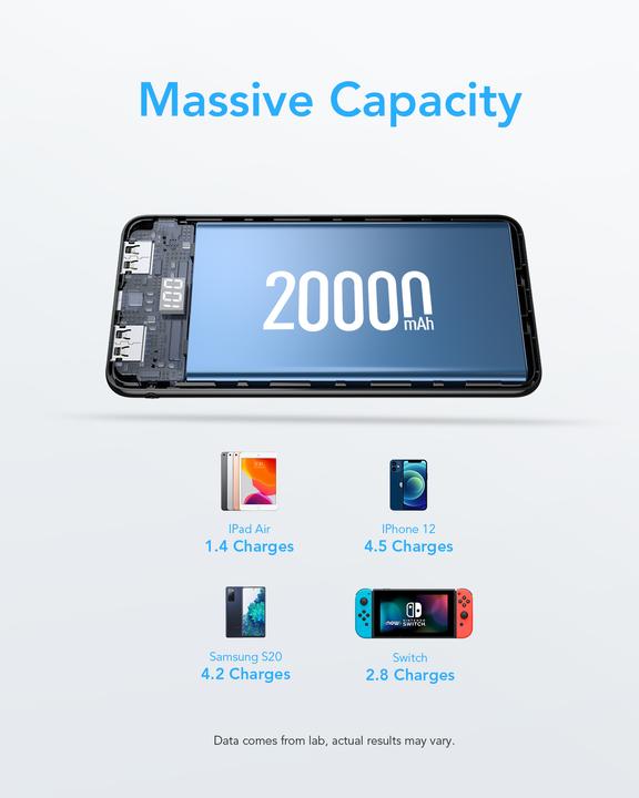 Immagine prodotto Veger C20 Powerbank con cavo - 20'000mAh (20000 mAh, 10 W, 77 Wh)