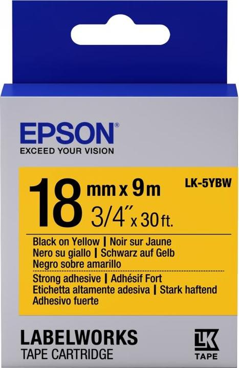 Energielabel Epson Lk-5ybw (1.80 cm, Geel, Zwart)