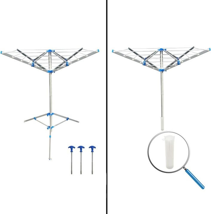 Produktbild ProPlus Wäschespinne mit Standfuss inkl. 3 Heringe (20 m)