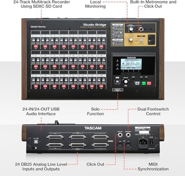 Actual product image Tascam Studio Bridge - 24-ścieżkowy rejestrator dźwięku / interfejs audio/MIDI