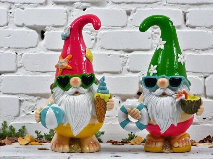 Produktbild GuGus Gartenzwerg Beach 2er Assortierung aus Polyresin 8cm x 11cm x 18cm