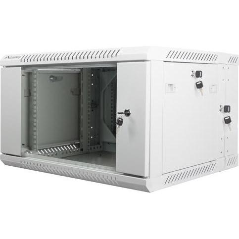 Lanberg WF02-6606-10S Rack 6U Wandmontiertes Regal (6 HE, 19 Zoll Rack), Serverschrank, Grau