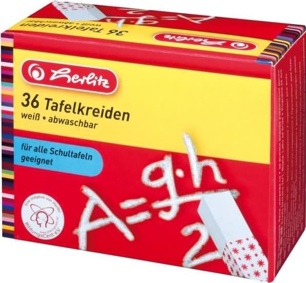 Actual product image Herlitz Blackboard chalk, white, 36-count cardboard box (White, 36 x)