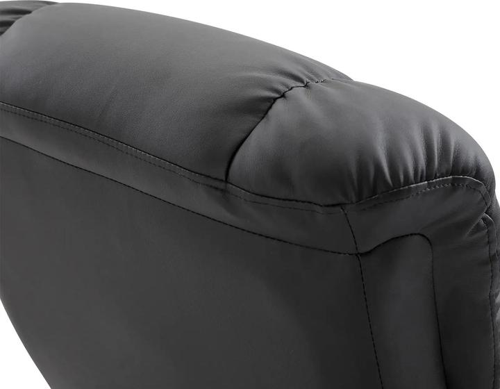 Produktbild Swisshandel24 Massagesessel Liegefunktion mit Hocker samtartiges Polyester Schwarz 76x80x102cm