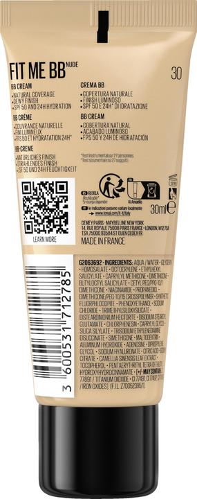 Actual product image Maybelline New York Fit Me BB (30 Nude)