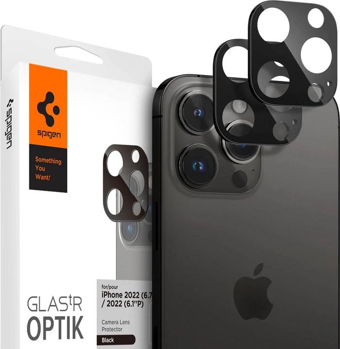 Produktbild Spigen Optik.Tr Camera iPhone 14 Pro/14 Pro Max Lens 2szt./2pcs czarny/black AGL05273 (2 Stk., Apple iPhone 11 Pro)