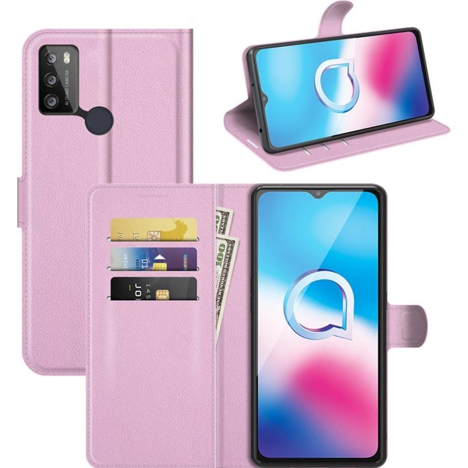 Screenguard Alcatel 1S 2021 Leather Guard Lederhülle (Alcatel 1S (2021)), Smartphone Hülle, Rosa