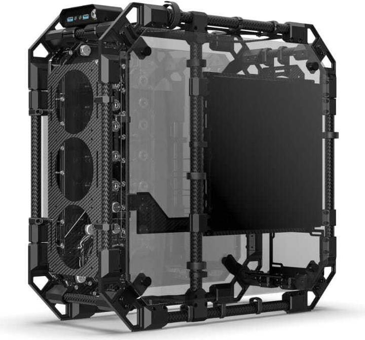 Actual product image Alphacool GHE Apex Pro Skeleton Carbon Housing (ATX, ITX, mATX)