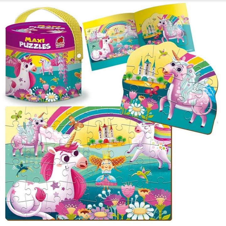 Immagine prodotto Maxi puzzle in tubo 2in1 "Unicorni" RK1080-03 (48 pezzi)