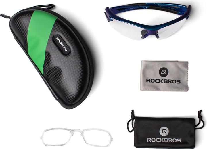 Image du produit Rockbros 10069 lunettes de cyclisme photochromiques UV400 - bleu (Bleu, Bleu)