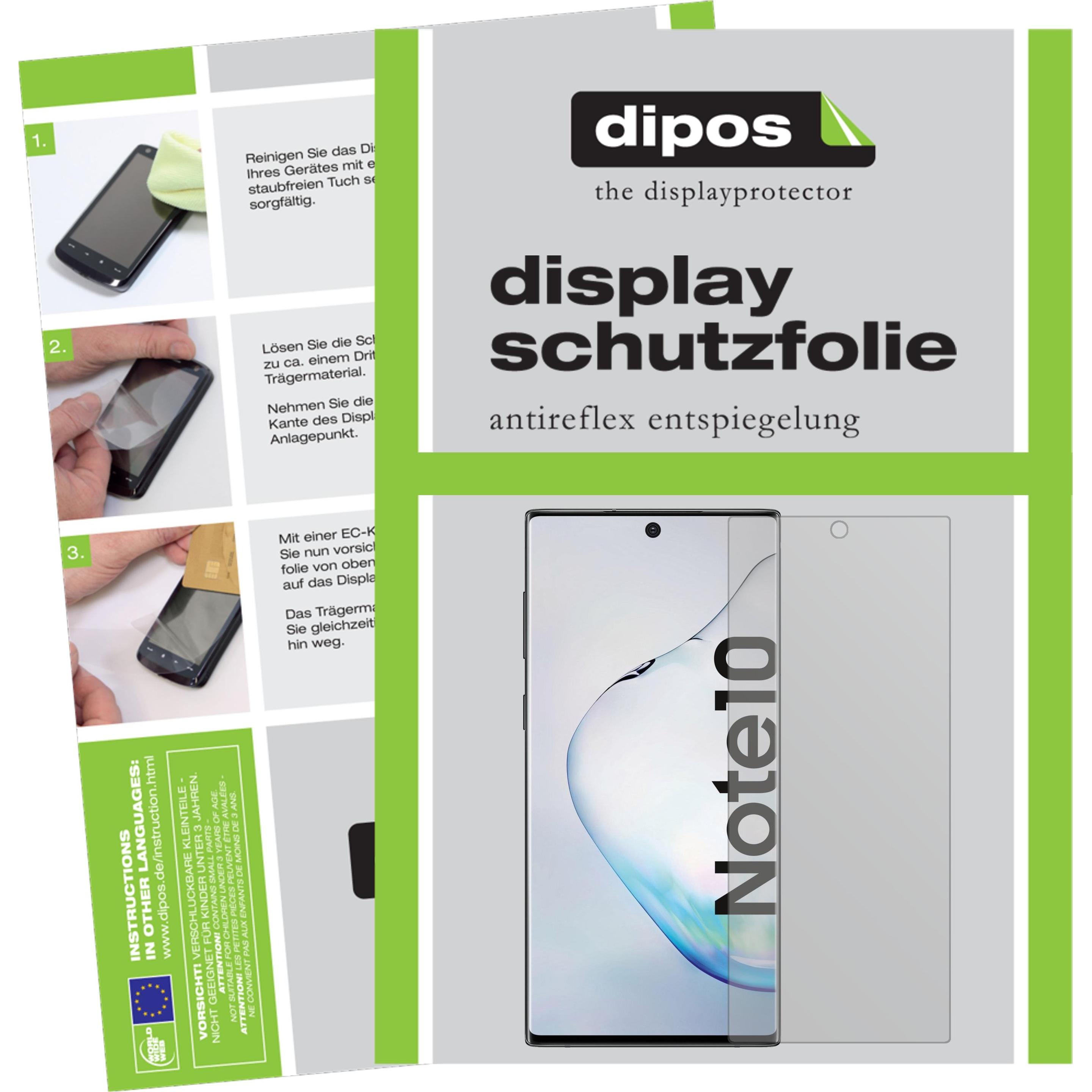 Dipos Displayschutzfolie Antireflex (1 Stück, Samsung Galaxy Note 10), Smartphone Schutzfolie, Transparent