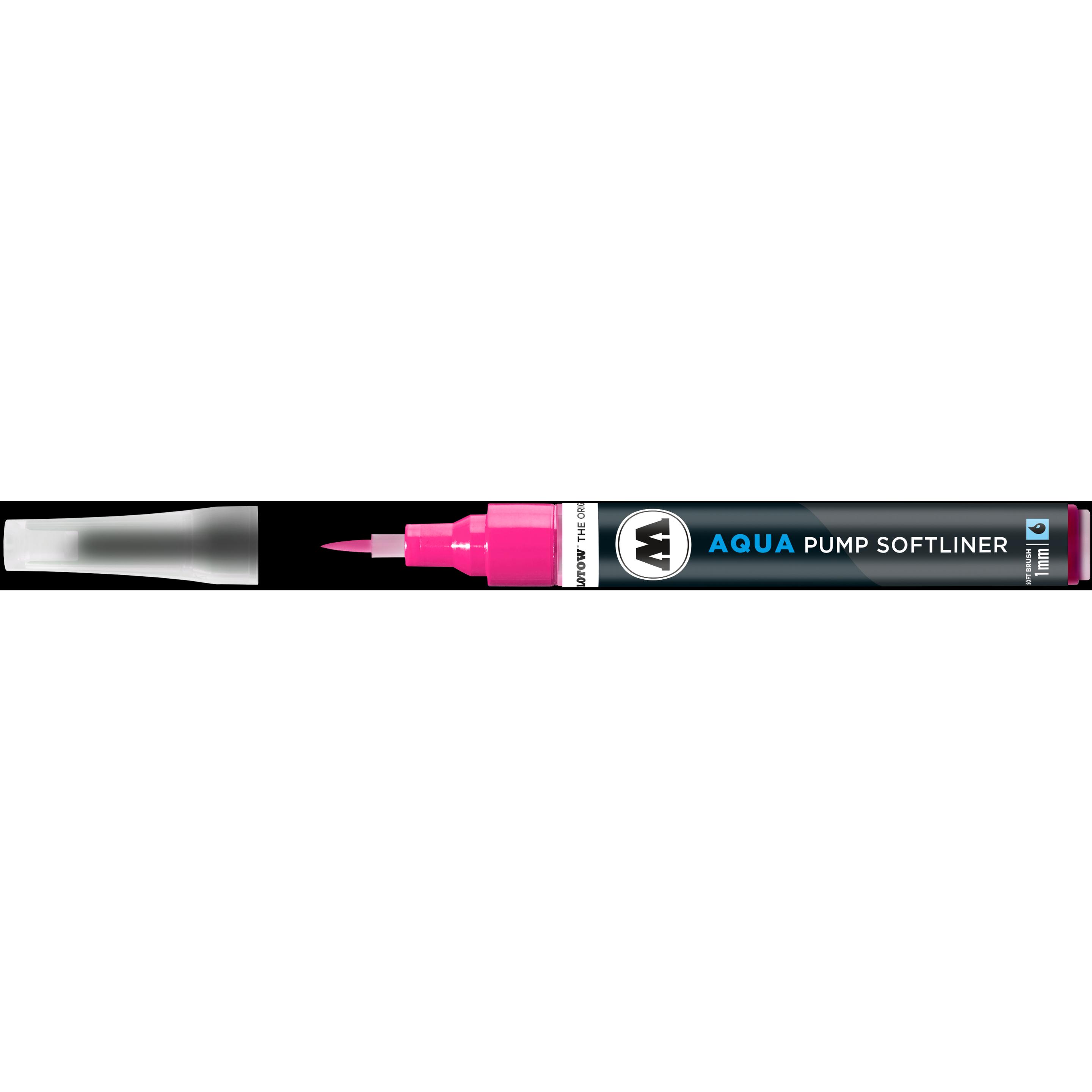 Thumbnail - Molotow, Marker, Pinselmarker Pump Softliner Aqua 1mm pink (Pink, 1 mm, 1 x)