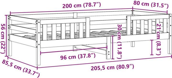 Image du produit vidaXL Bettgestell (80 x 200 cm)