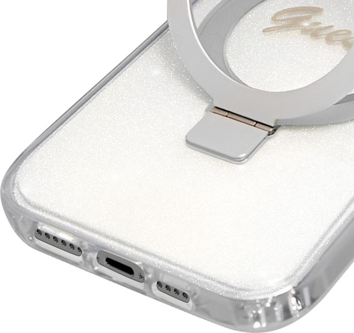 Produktbild Guess GUHMP15XHRSGSD iPhone 15 Pro Max 6.7" przezroczysty/transparent hardcase Ring Stand Script Gli (Apple iPhone 15 Pro Max)