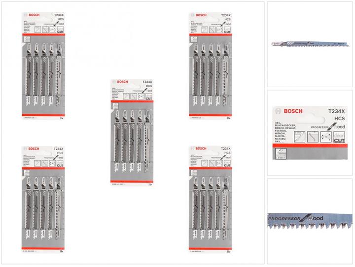 Produktbild Bosch Professional Zubehör Stichsägeblatt T 234 X Progressor for Wood, 25er-Pack
