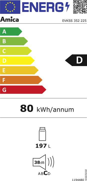 Energy Label Amica EB-Kühlgerät (197 l)