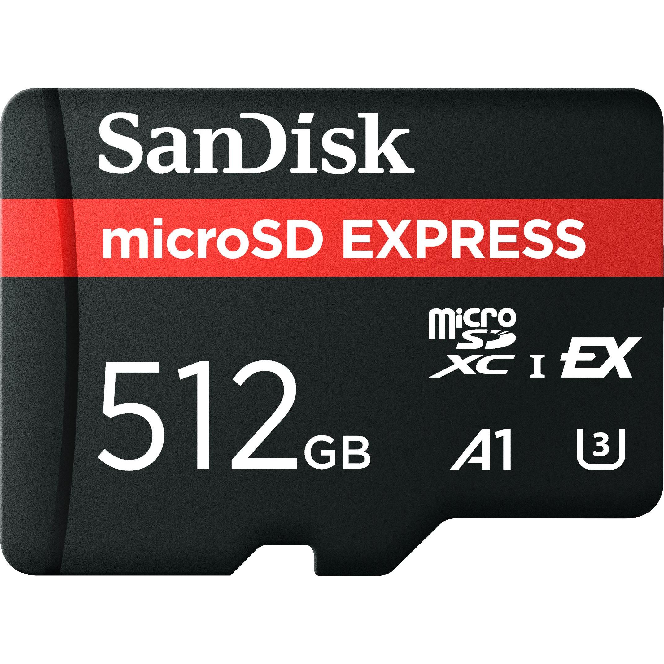 SANDISK Espresso (512 GB, microSD Express, U3, UHS-I), Scheda di memoria, Nero