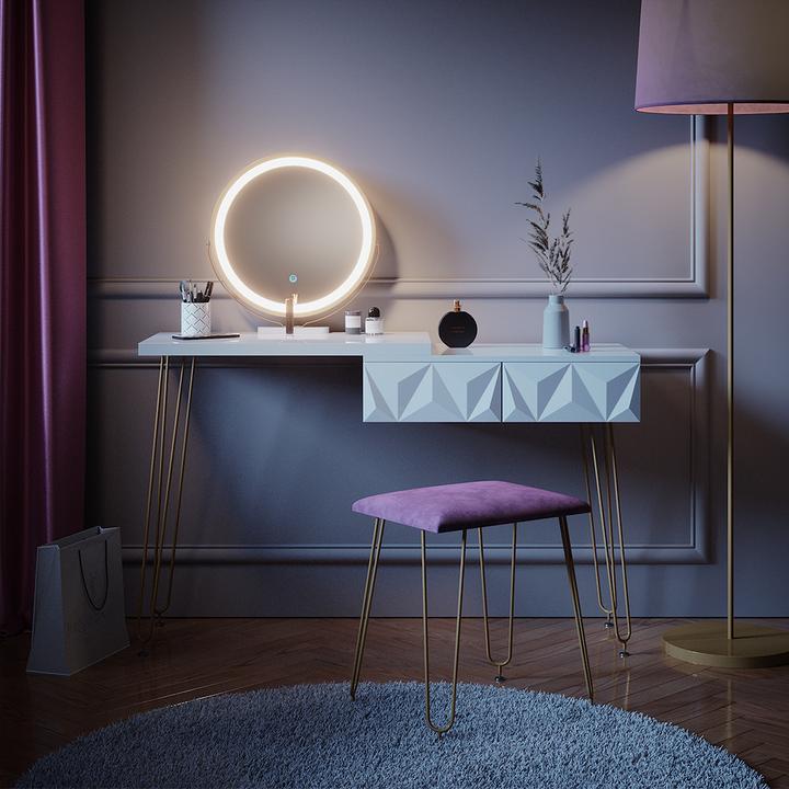 Image du produit Vicco Bella avec éclairage LED et tabouret (120 x 37 x 76 cm)