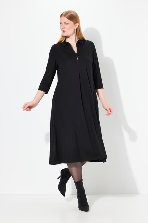 Produktbild Ulla Popken Puntokleid, Glitzer-Reissverschluss, 3/4-Arm (54)