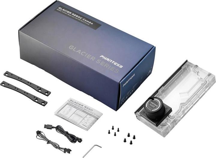 Actual product image Phanteks R260C Reservoir - transparent acrylic backplate, D5, DRGB-LED - black