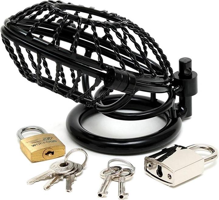 Actual product image Rimba Metal Male Chastity Device with 2 Padlocks