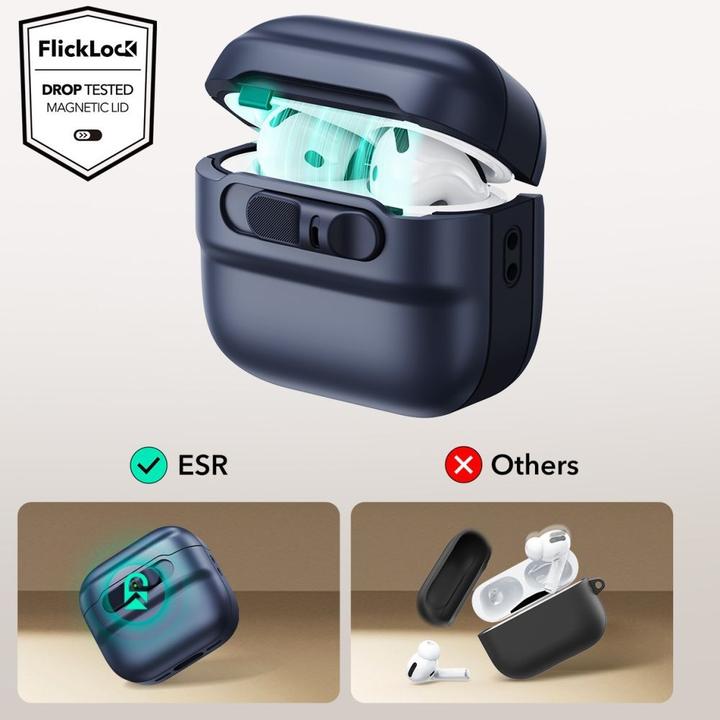 Actual product image ESR Pulse Halolock Magsafe case for AirPods 4 - blue (Headphone sleeve)