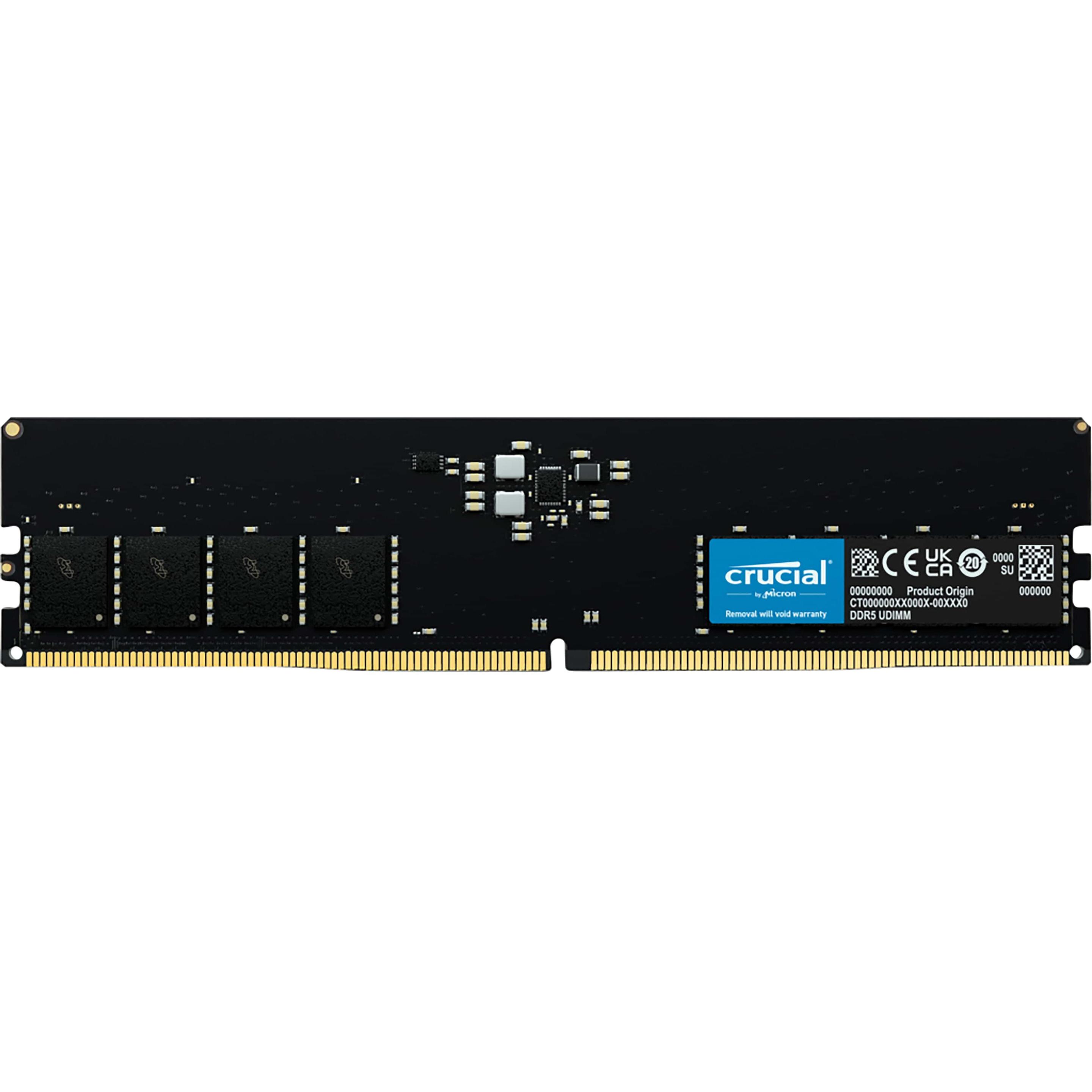 Crucial CT32G48C40U5 (1 x 32GB, 4800 MHz, RAM DDR5, DIMM), Memoria RAM, Nero