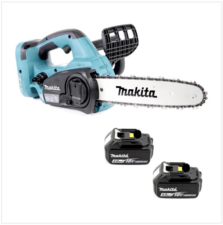 Produktbild Makita DUC 302 M2 Akku Kettensäge 36V ( 2x18V ) 30 cm + 2x 4,0 Ah Akku - ohne Ladegerät (Akku Kettensäge)