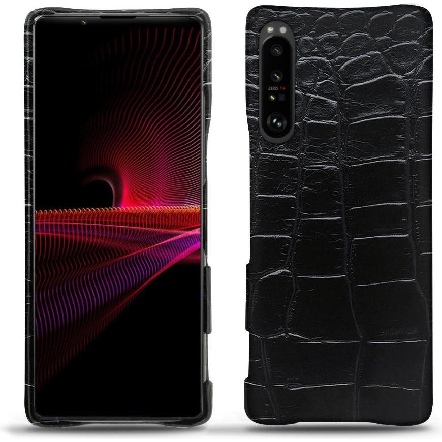 Noreve Lederschutzhülle (Sony Xperia 1 III), Smartphone Hülle, Schwarz