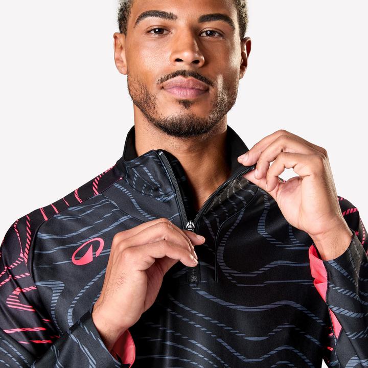 Produktbild Kipsta Damen/Herren Fussball Sweatshirt 1/2 Zip - VIRALTO Wave schwarz/rosa (XL)