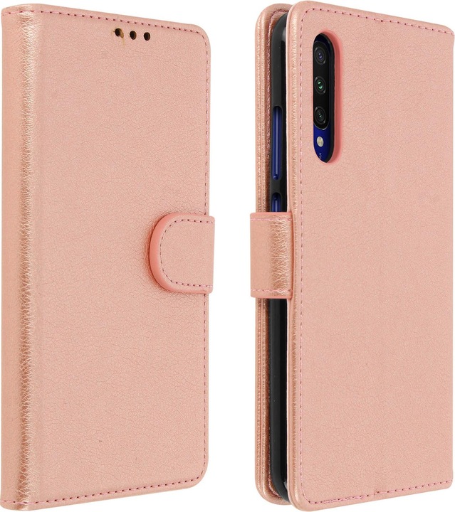 Produktbild Avizar Flip Cover Geldbörse, Klappetui Kunstleder für Xiaomi Mi A3 – Rosegold (Xiaomi Mi A3)