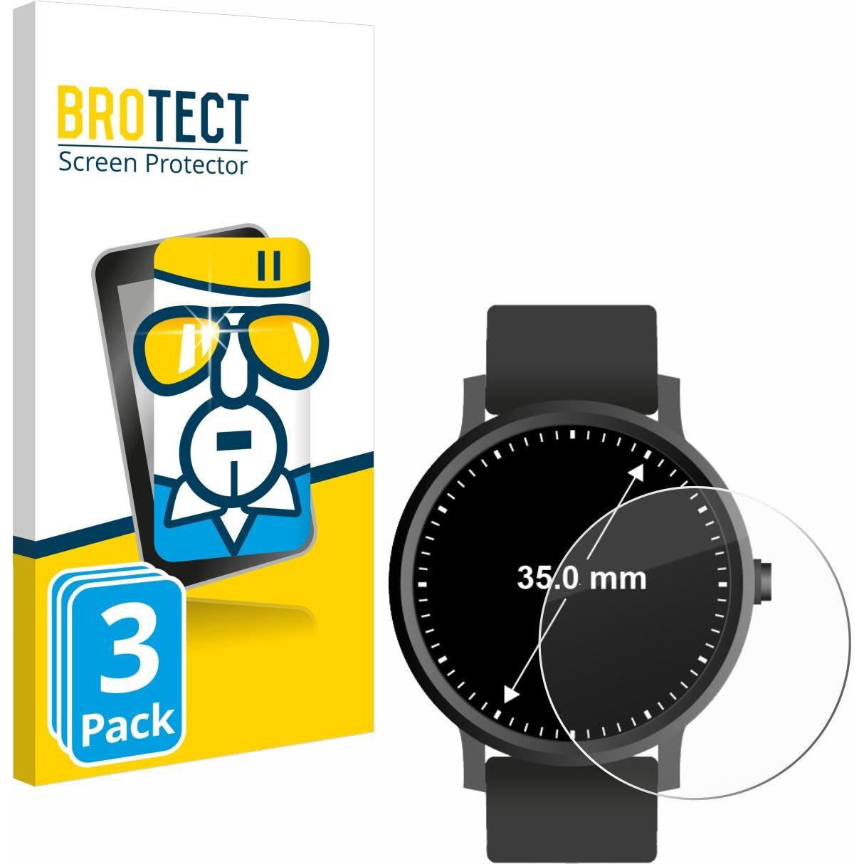 BROTECT Panzerglas Hartglas Displayschutz, Smartwatch Schutzfolie, Transparent