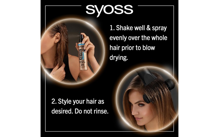 Actual product image Syoss Heat Protection Spray Keratin & Volume 200 ml, Blow Dry Protection, Up to 230°C Heat Protectio (200 ml)