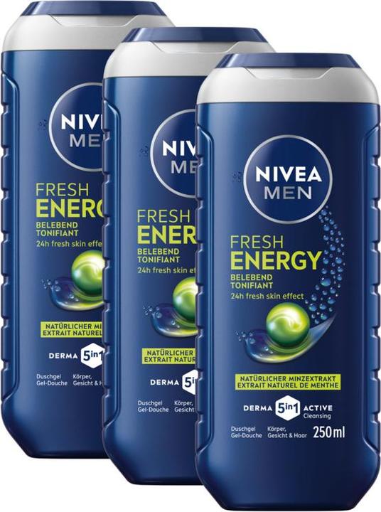 Produktbild NIVEA MEN Energy Pflegedusche Trio (750 ml)