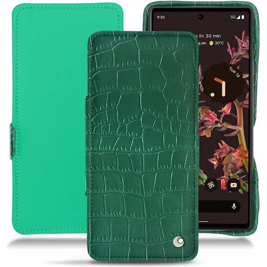 Noreve Lederschutzhülle horizontal (Google Pixel 6), Smartphone Hülle, Grün