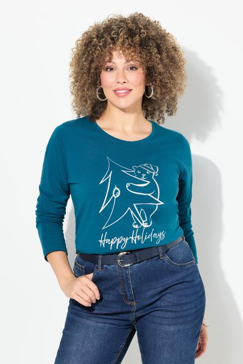 Produktbild Ulla Popken Weihnachtsshirt, Classic, Rundhals, Langarm (42, 44)