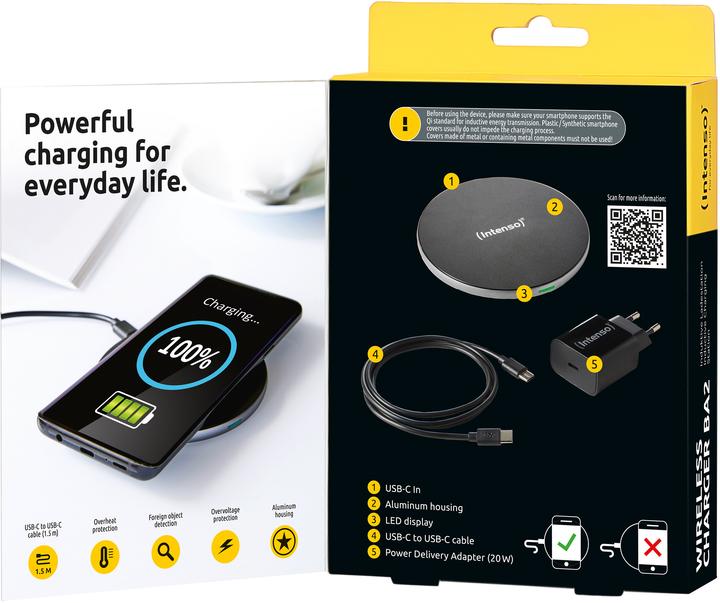 Produktbild Intenso Kabelloses Ladegerät BA2 schwarz (15 W)