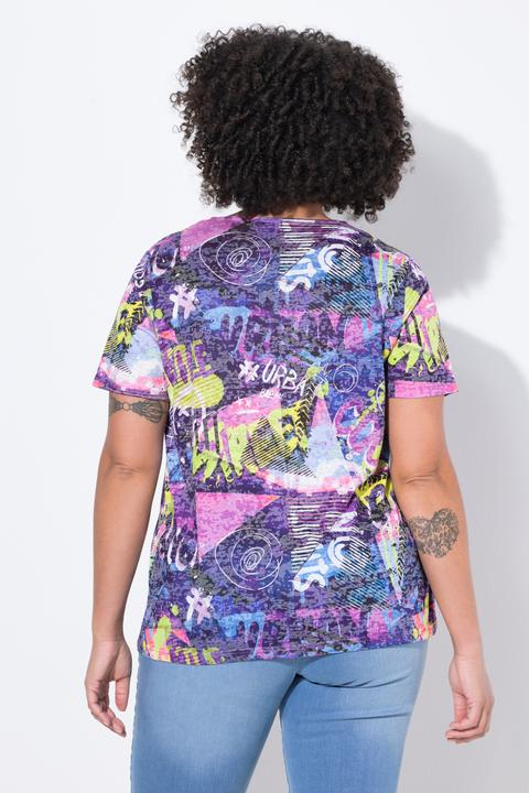 Image du produit Angel of Style T-shirt, motif graffitis avec petits strass scintillants (60)