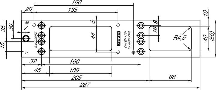 Produktbild Geze Montageplatte zu TS 4000 / 5000 (Balkontür, Eingangstür, Holztür, Zimmertür, Indoor)