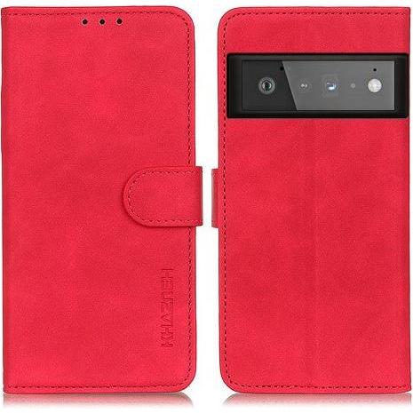 Cover-Discount Google Pixel 6 Pro - Leder Etui Hülle rot (Google Pixel 6 Pro), Smartphone Hülle, Rot