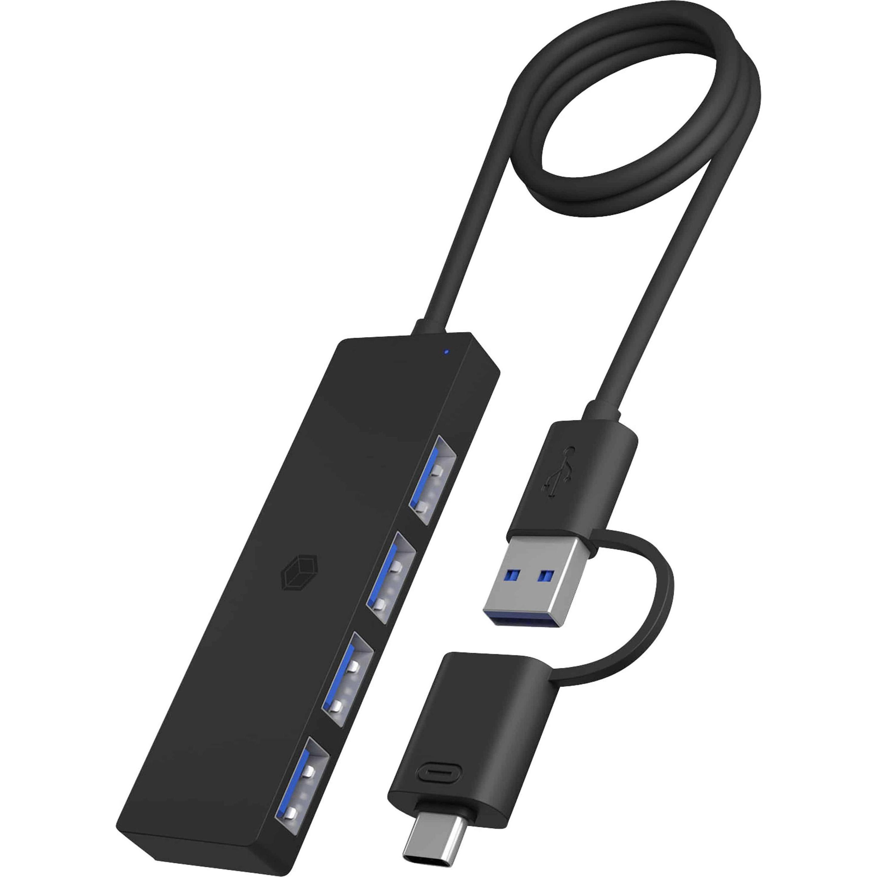 Icy Box IB-HUB1424-C3 (USB-C, USB-A, 4 Ports), Dockingstation + USB Hub, Schwarz