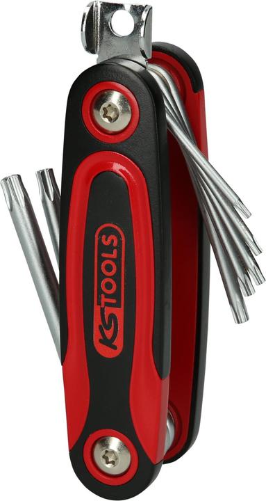 Image du produit KS Tools Clé coudée dans un support pliable, Torx percé, 8 éléments.